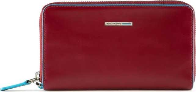 Piquadro, Mėlyna Square, Leather Wallet, Raudona, For Women