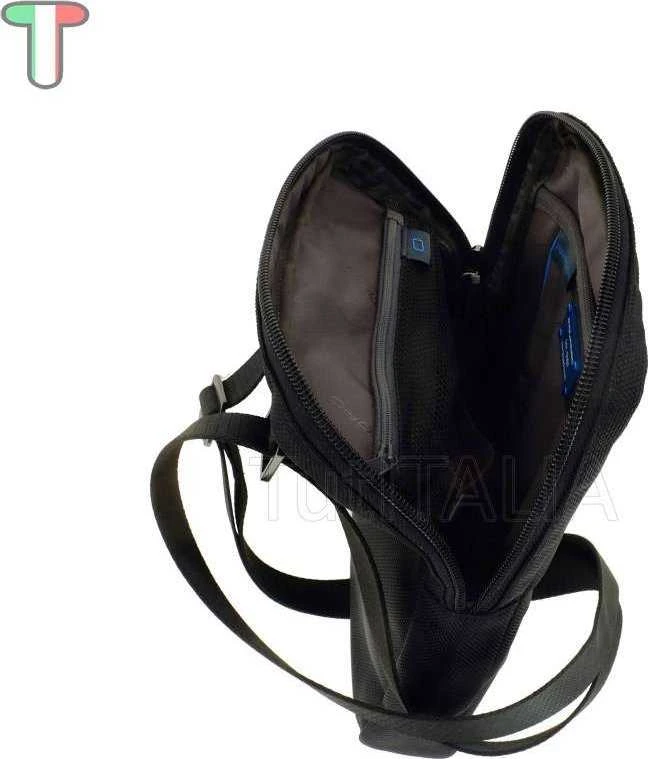 Piquadro, Brief 2, nailono ir odos, tekstilinis krepšys per petį, Juodas, CA1816BR2/N, vyrams