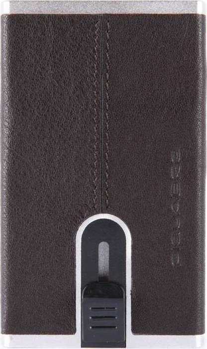 Piquadro, Juodas Square, Odinis vizitinių kortelių dėklas, Kvadratinė slankiojanti sistema, PP4825B3R-TM, Ruda, Vyrams