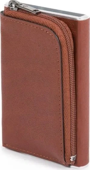 Piquadro, Juodas Square, Leather Card Holder, Square Sliding System, Brown, Unisex