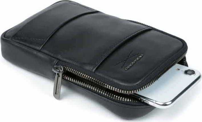 Piquadro, Obidos, Leather Crossbody Bag, Juodas, For Men