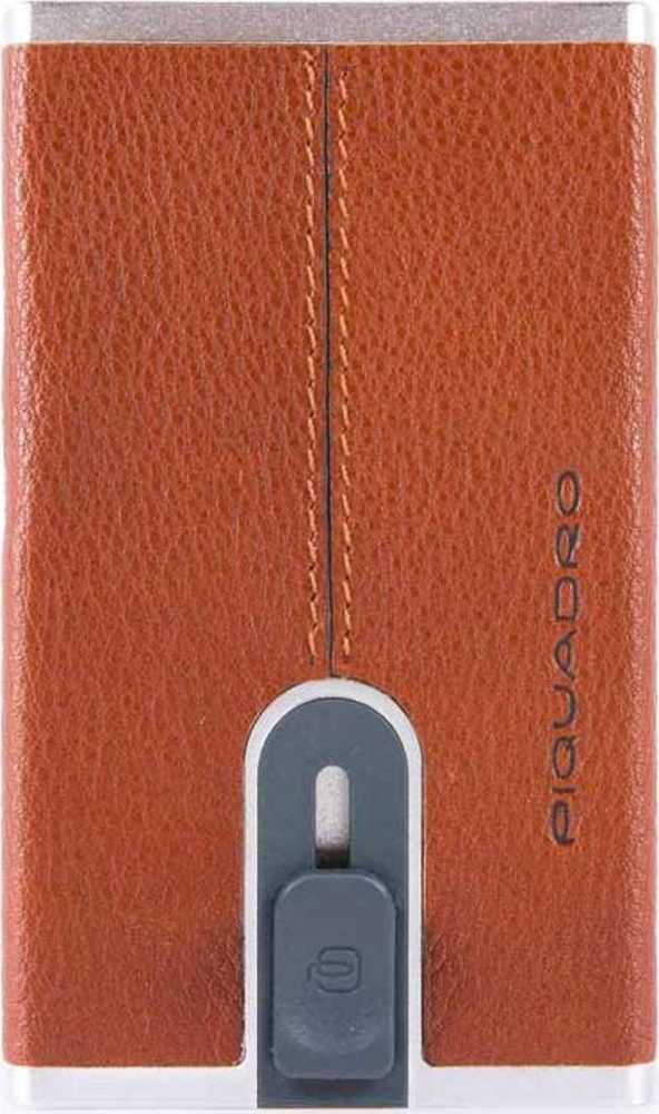 Piquadro, Piquadro, Odinis kortelių dėklas, Kvadratinė stumdoma sistema, Arancio, Unisex