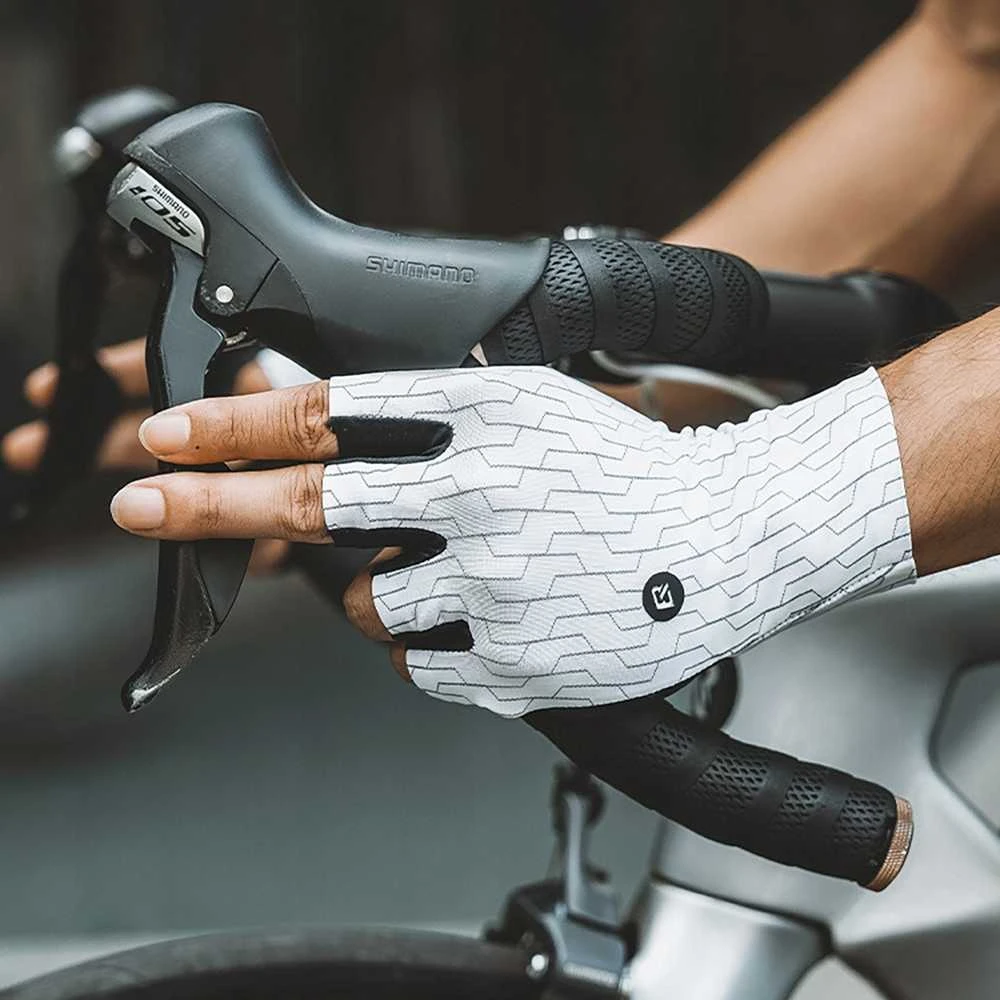 Rockbros Road Cycling pirštinės dydis: S – juodos spalvos and baltos spalvos