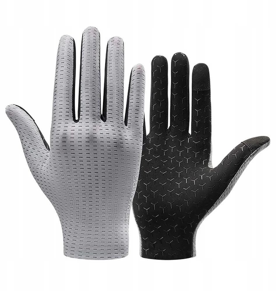 Rockbros Breathable Full Finger Cycling pirštinės, dydis: XL – pilkos spalvos