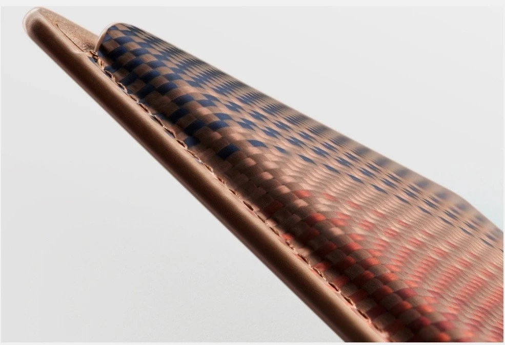 Dėklas Magnetinė piniginė PITAKA Woven Wallet MagSafe telefonui, sunset