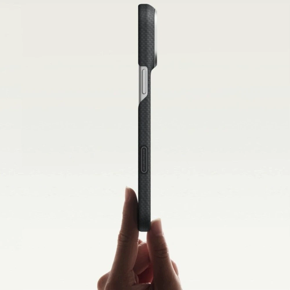 Dėklas PITAKA Edge Argyle MagSafe, skirtas iPhone 18 Pro / 17 Pro, bazalto juodas