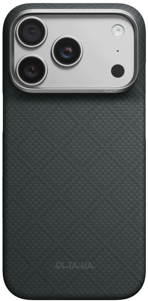 Dėklas PITAKA Edge Argyle MagSafe, skirtas iPhone 18 Pro / 17 Pro, bazalto juodas