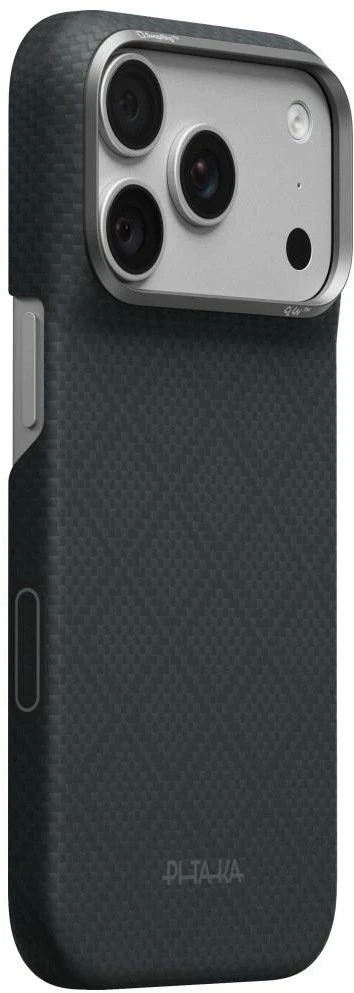 Dėklas PITAKA Edge Argyle MagSafe, skirtas iPhone 18 Pro / 17 Pro, bazalto juodas