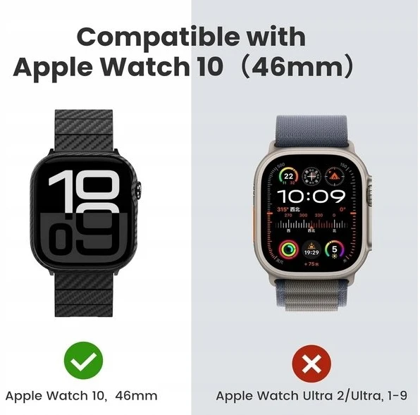 Dėklas PITAKA Air Case do Apple Watch 10 / 11 (46 mm) juoda-pilka