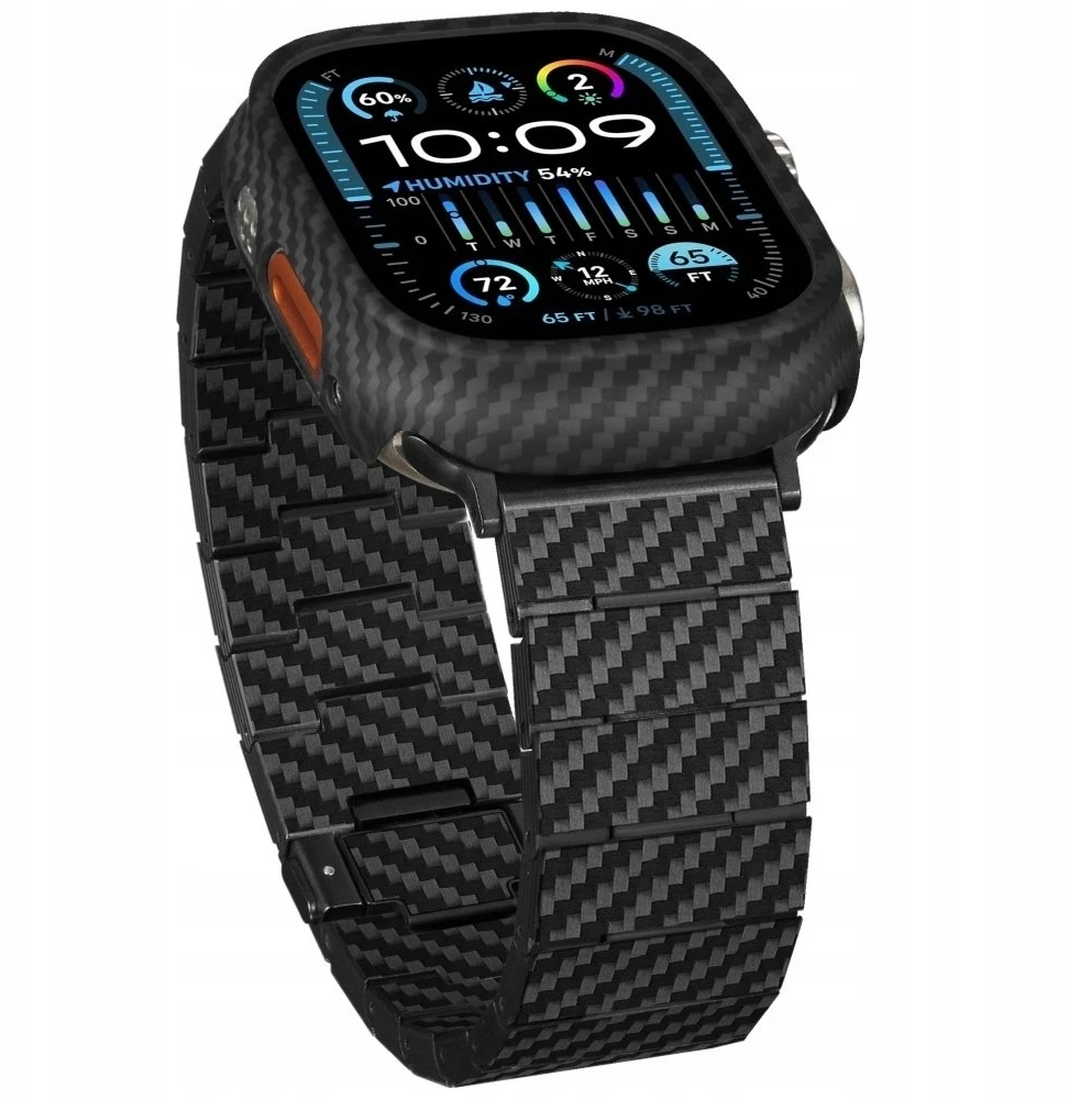 Dėklas PITAKA Air Case do Apple Watch Ultra 1/2/3/4 (49 mm) juoda-pilka