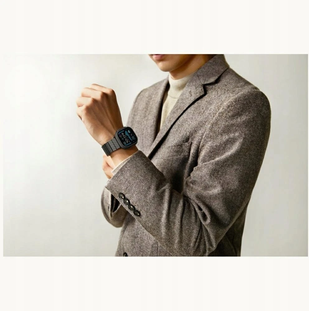 Dėklas PITAKA Air Case do Apple Watch Ultra 1/2/3/4 (49 mm) juoda-pilka
