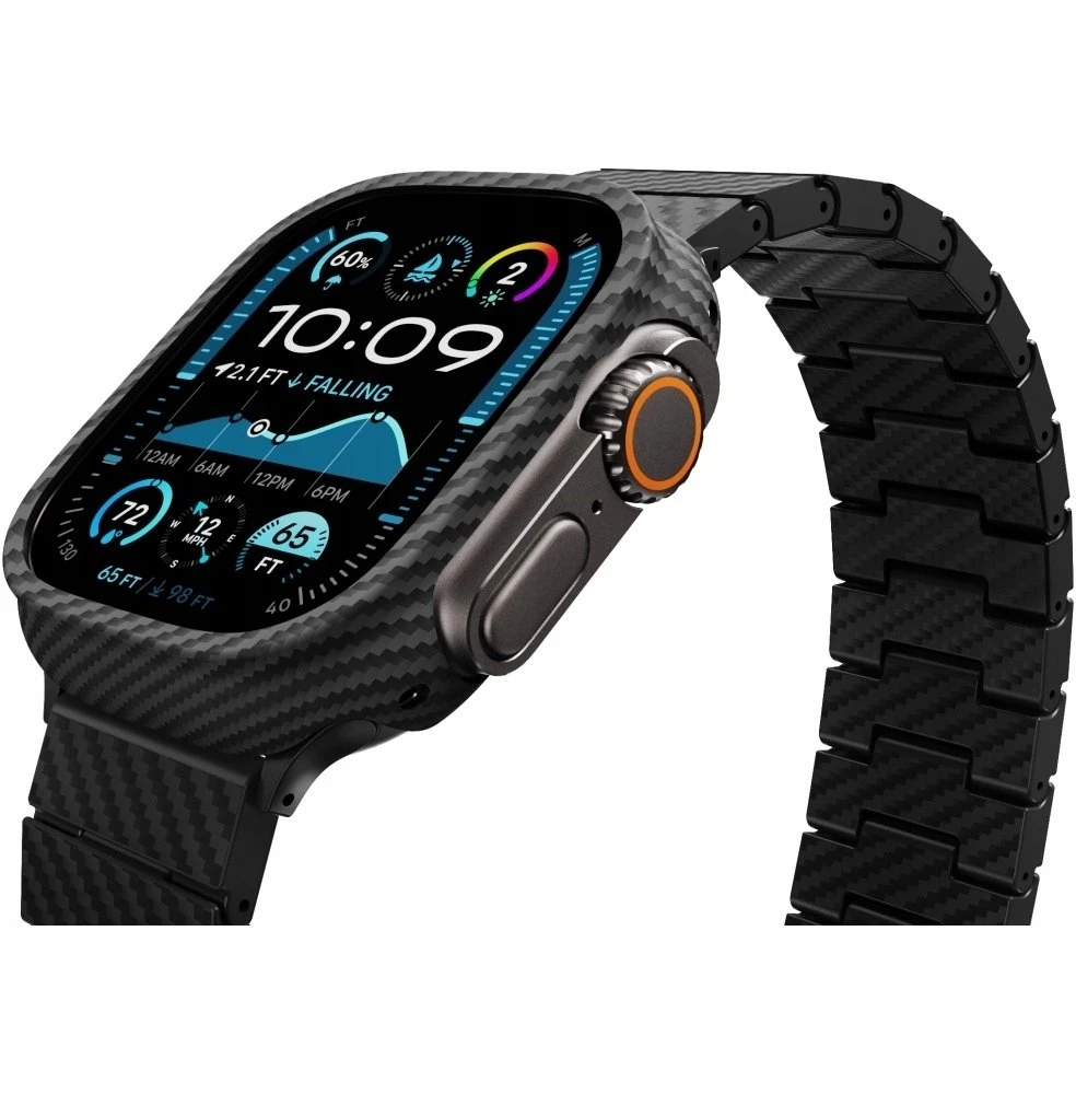 Dėklas PITAKA Air Case do Apple Watch Ultra 1/2/3/4 (49 mm) juoda-pilka