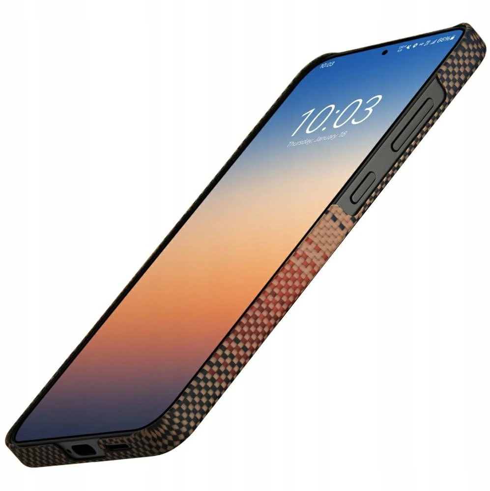 Dėklas Pitaka „Moonrise Touch“ austas „MagSafe“, skirtas „Samsung Galaxy S25 Sunset“