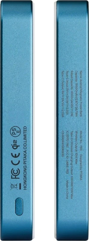 Powerbank Pitaka Qi2 10000 mAh Mėlyna (PBQ2505)