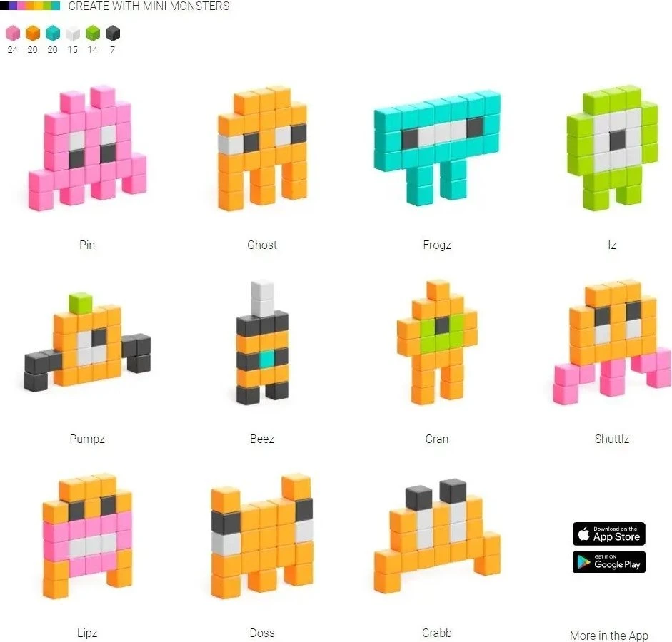 PIXIO Mini Monsters magnetinis rinkinys