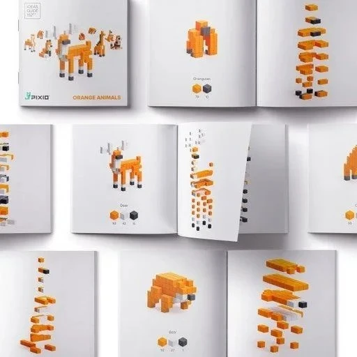 PIXIO Oranžinis Animals magnetinis rinkinys