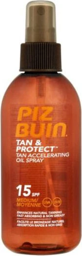 Įdegį skatinantis apsauginis purškiklis Piz Buin Tan And Protect Tan Accelerating Oil Spray, SPF 15, 150 ml