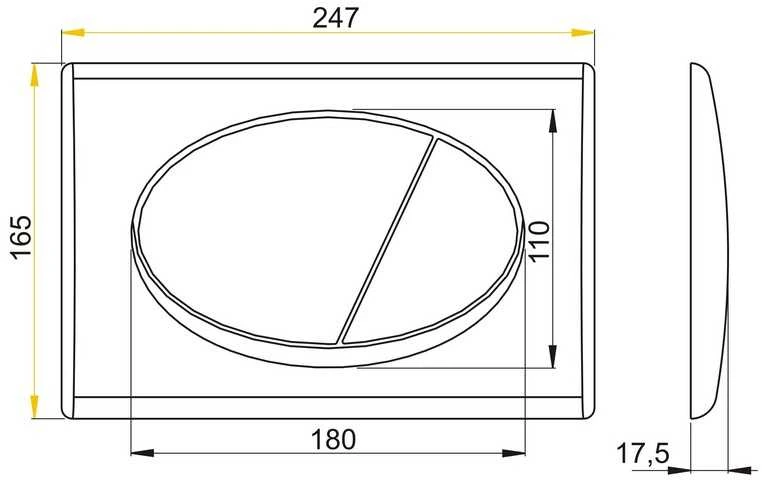 Alca plast M71 nuleidimo plokštė tualetui, blizgus chromas (M71)