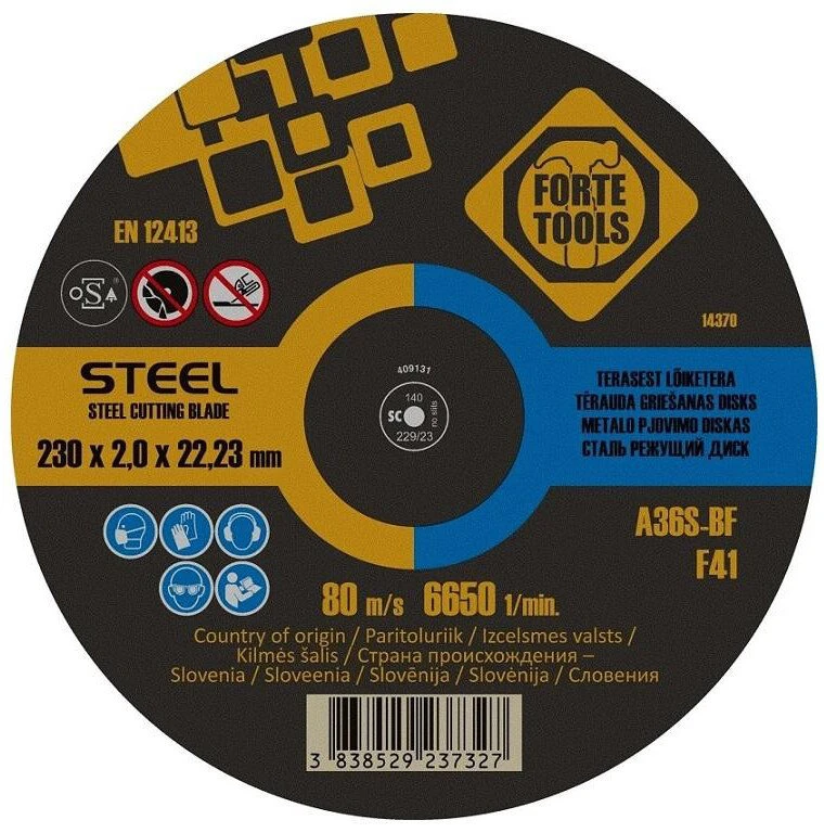 Forte CUTTING DISC FORTE TOOLS 230X2.0X22METAL