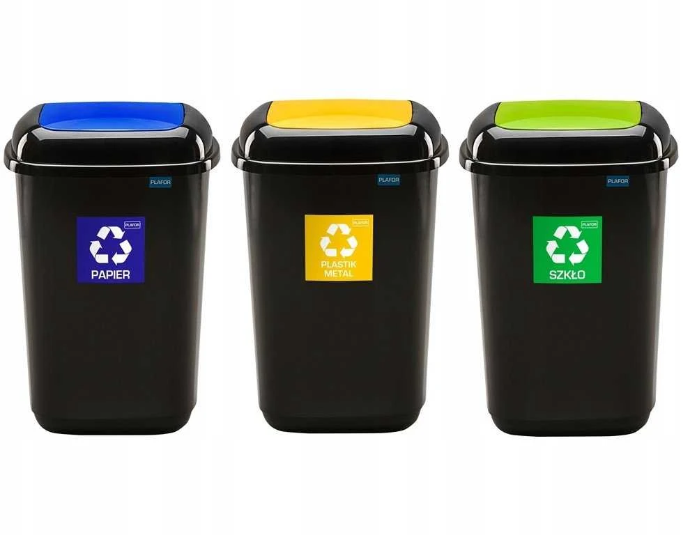 Šiukšliadėžė Plafor, 12 l, juoda/geltona