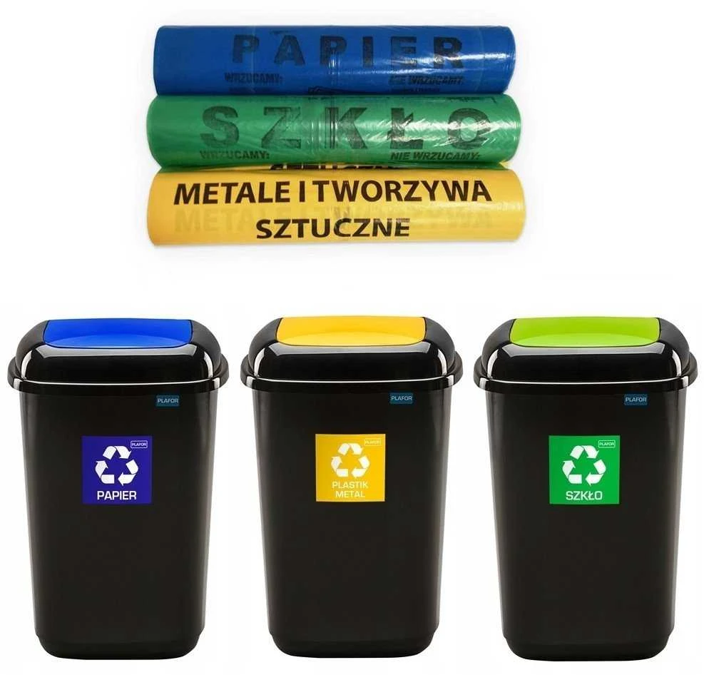 Šiukšliadėžė Plafor, 12 l, juoda/geltona