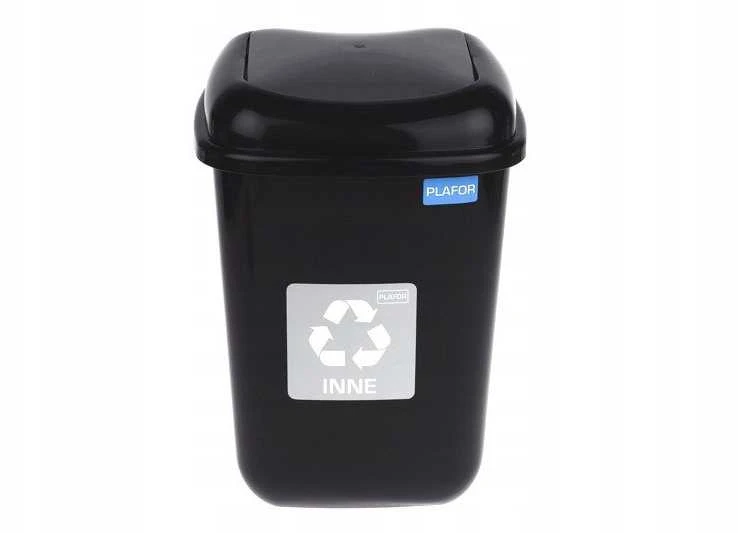 Šiukšliadėžė Plafor, 12 l, juoda/pilka
