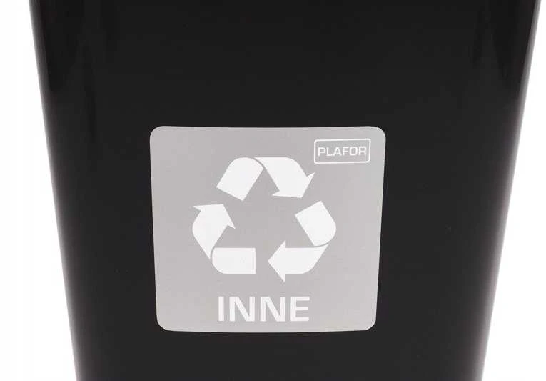 Šiukšliadėžė Plafor, 12 l, juoda/pilka