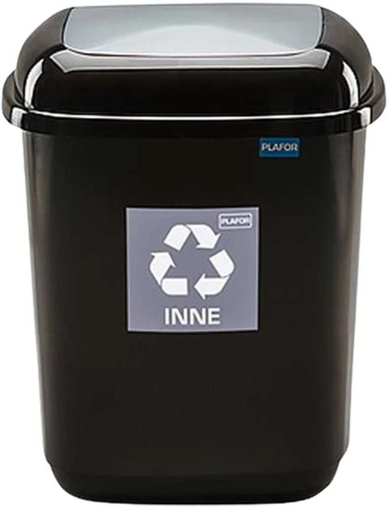 Šiukšliadėžė Plafor, 12 l, juoda/pilka