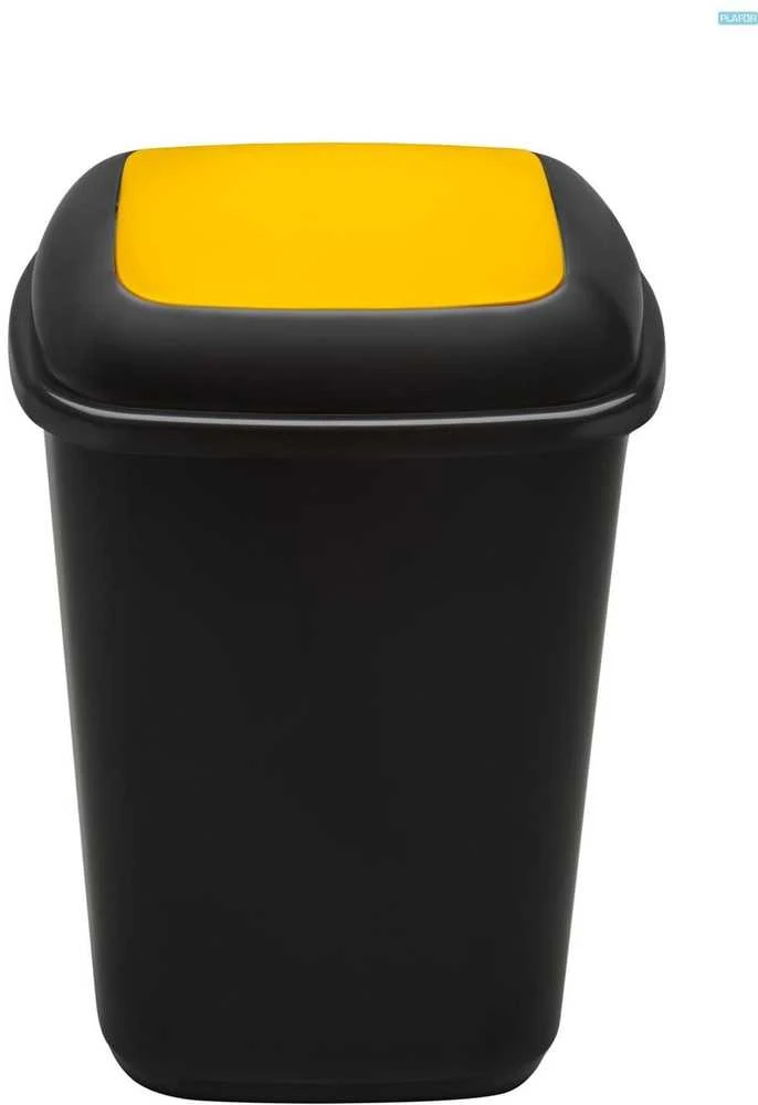 Šiukšliadėžė Plafor, 28 l, juoda/geltona