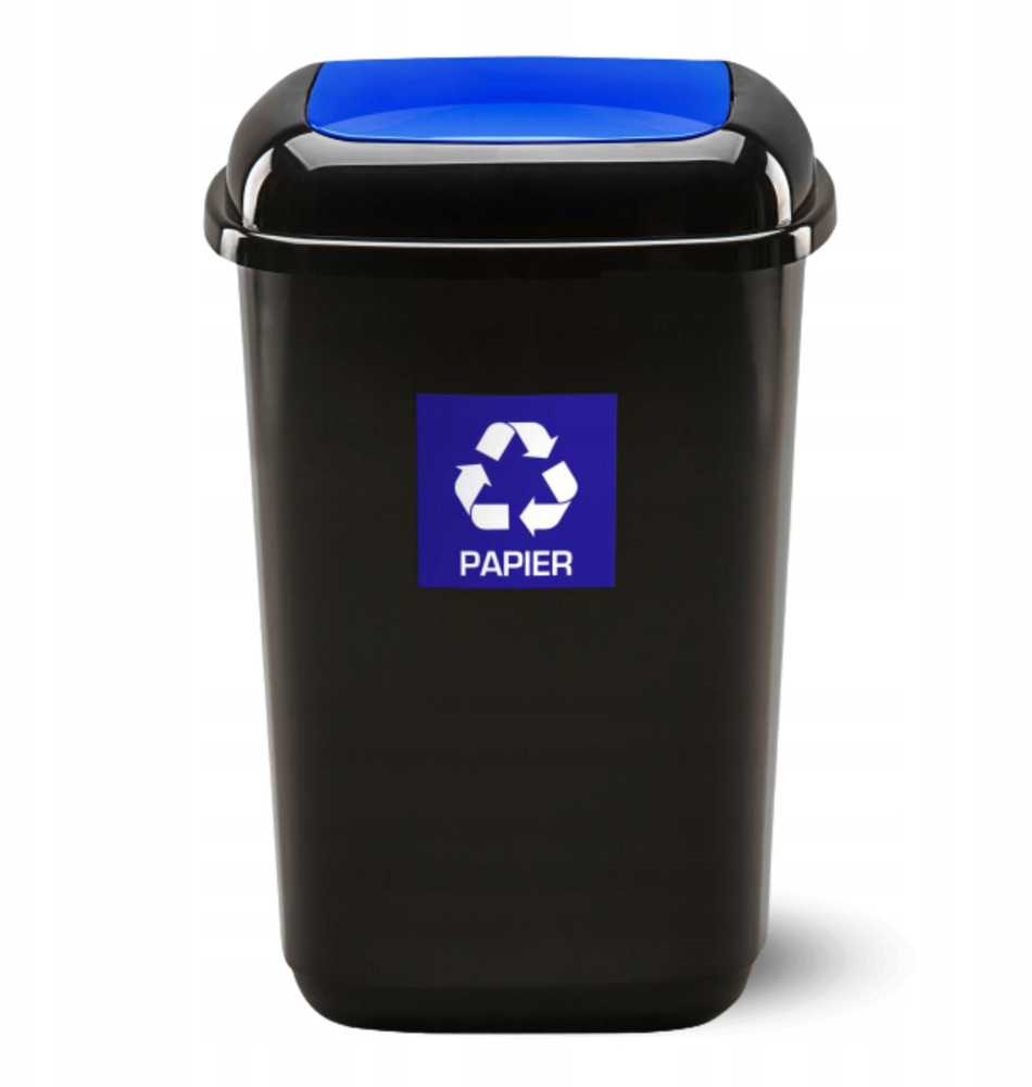 Šiukšliadėžė Plafor, 28 l, mėlyna/juoda