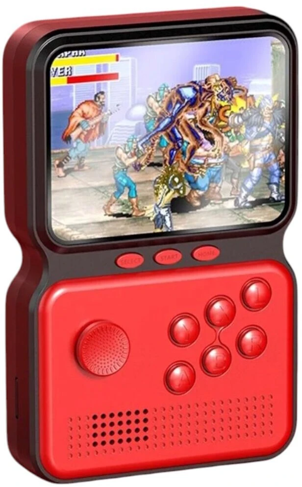 Plaion GameBox M3 16bit Pārnēsājamā Retro Spēļu konsole ar 900 spēlēm 3'' HD LCD / TV RCA kabelis Sarkans