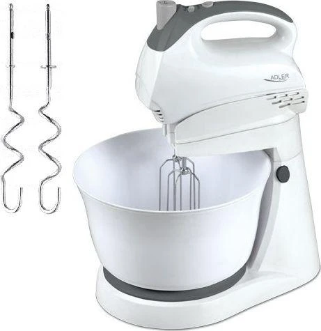 Virtuvinis kombainas Adler | Mixer | AD 4202 | Mixer with bowl | 300 W | Greičių skaičius 5 | Turbo mode | Baltas
