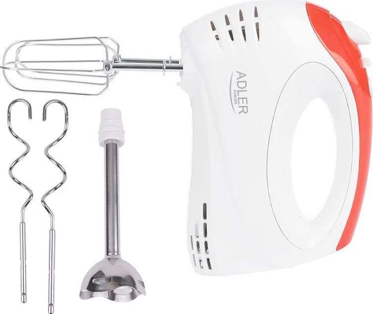 Plakiklis Adler | Mixer | AD 4212 | Hand Mixer | 300 W | Greičių skaičius 5 | Turbo mode | Baltas