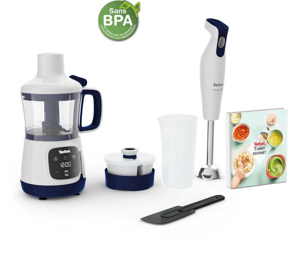 Plakiklis Maišytuvas Tefal Tefal Yummy Gourmet HB55W4 0,8 l Maišytuvas su funkcija gotowania 600 W Baltas