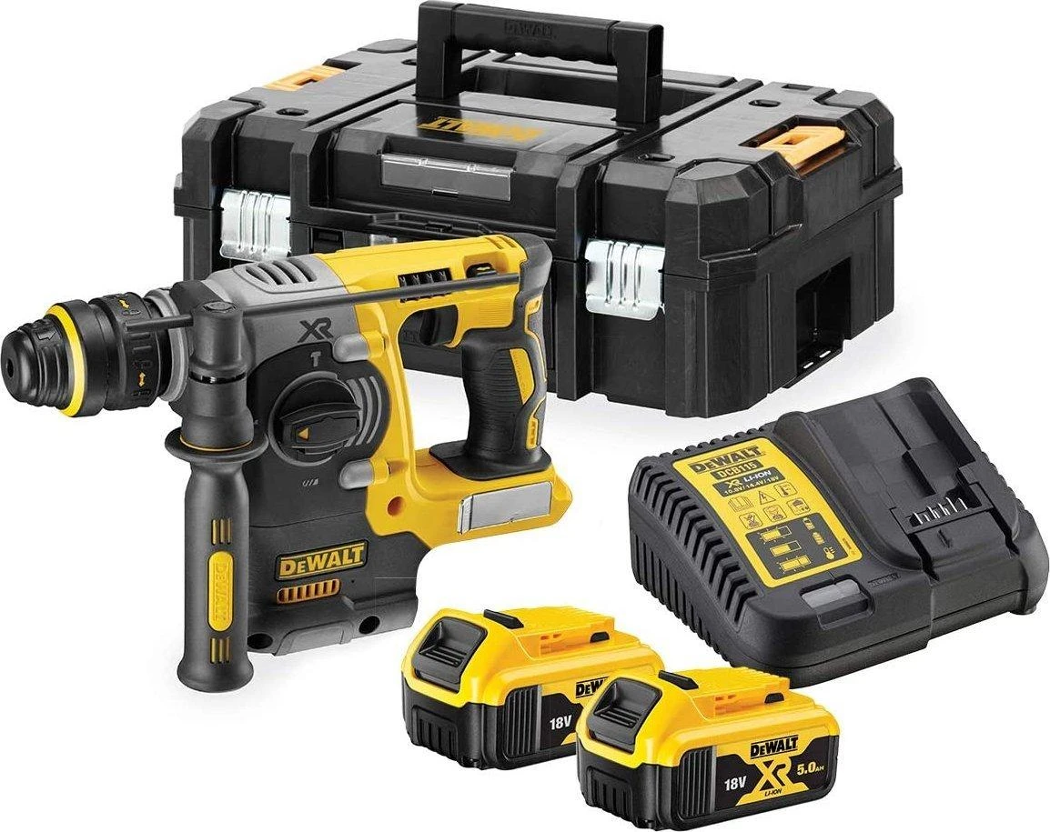 DEWALT akumuliatorinis perforatorius DCH273P2T SDS-PLUS, 18V, 2.1J, 2 x 5.0Ah, TSTAK