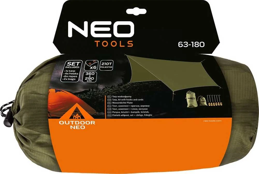 Neo Tools Tarp Vandeniui atsparus brezentas 360 x 290 cm 210T PU3000