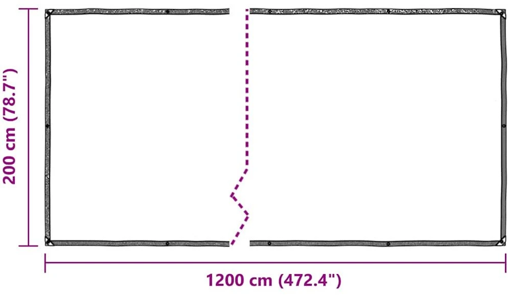 Skaidrus brezentas su ąselėmis 2x12 m Polietilenas