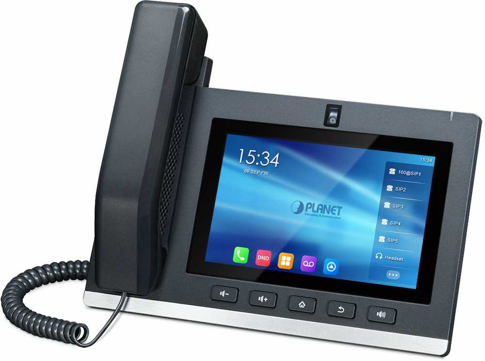 Telefonas Planet PLANET High Definition 7'' Touch, IP konferencinis telefonas, mygtukai, liečiamas ekranas, juodas, Android, mygtukai, 0–45 °C