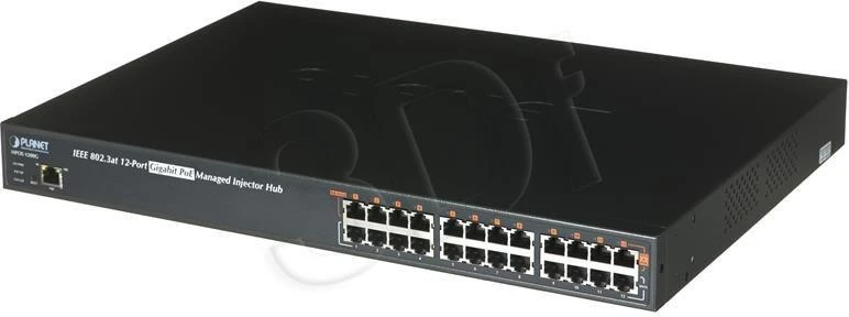 Šakotuvas Planet 12-Port Gigabit IEEE 802.3at PoE+ Managed Injector Hub (360 vatų)