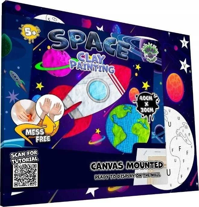Splat Planet paveikslas iš modelino, Kosmosas 30x40cm