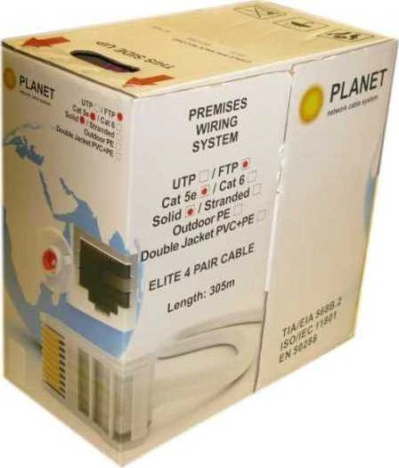 Planet UTP kabelis PlanetElite, Cat5E, tiesus, PVC, raudonas, 305m