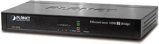 Planet VC-234 tinklo jungiklis Valdomas Fast Ethernet (10/100) Juodas 1U