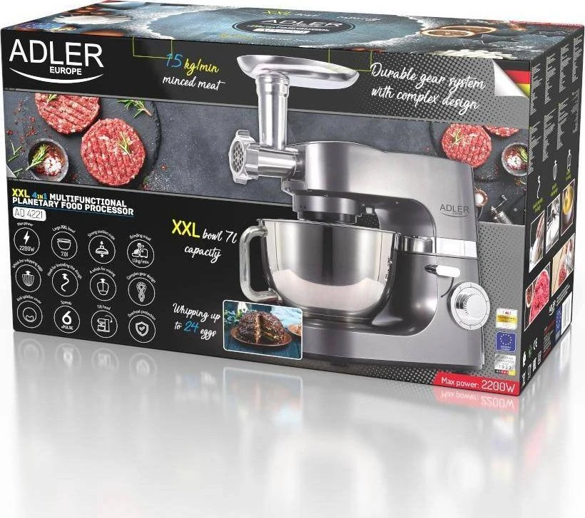 Virtuvinis kombainas Planetinis virtuvės kombainas Adler AD 4221 2200 W