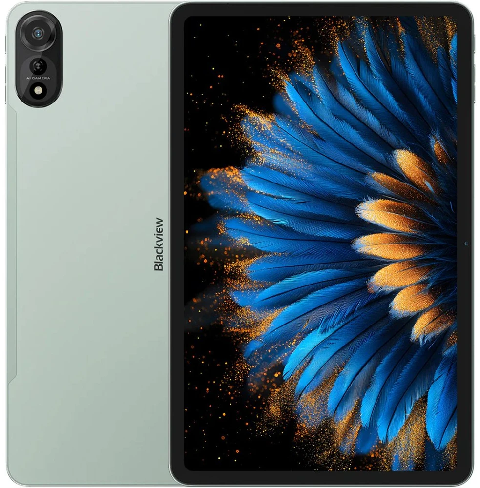 Planšetė Blackview MEGA 2 SET LTE 12 colių FHD+IPS 1200x2000 60Hz 12GB+256GB Unisoc T615 aštuonių branduolių 1.6GHz kamera Priekinė 8MP Galinė 16MP 9000mAh+Įkrovimas 18W Greitas / Kabelis Plėvelė Dėklas Rašiklis Pelė Klaviatūra EN Netflix HD Android 15 Moss Žalias