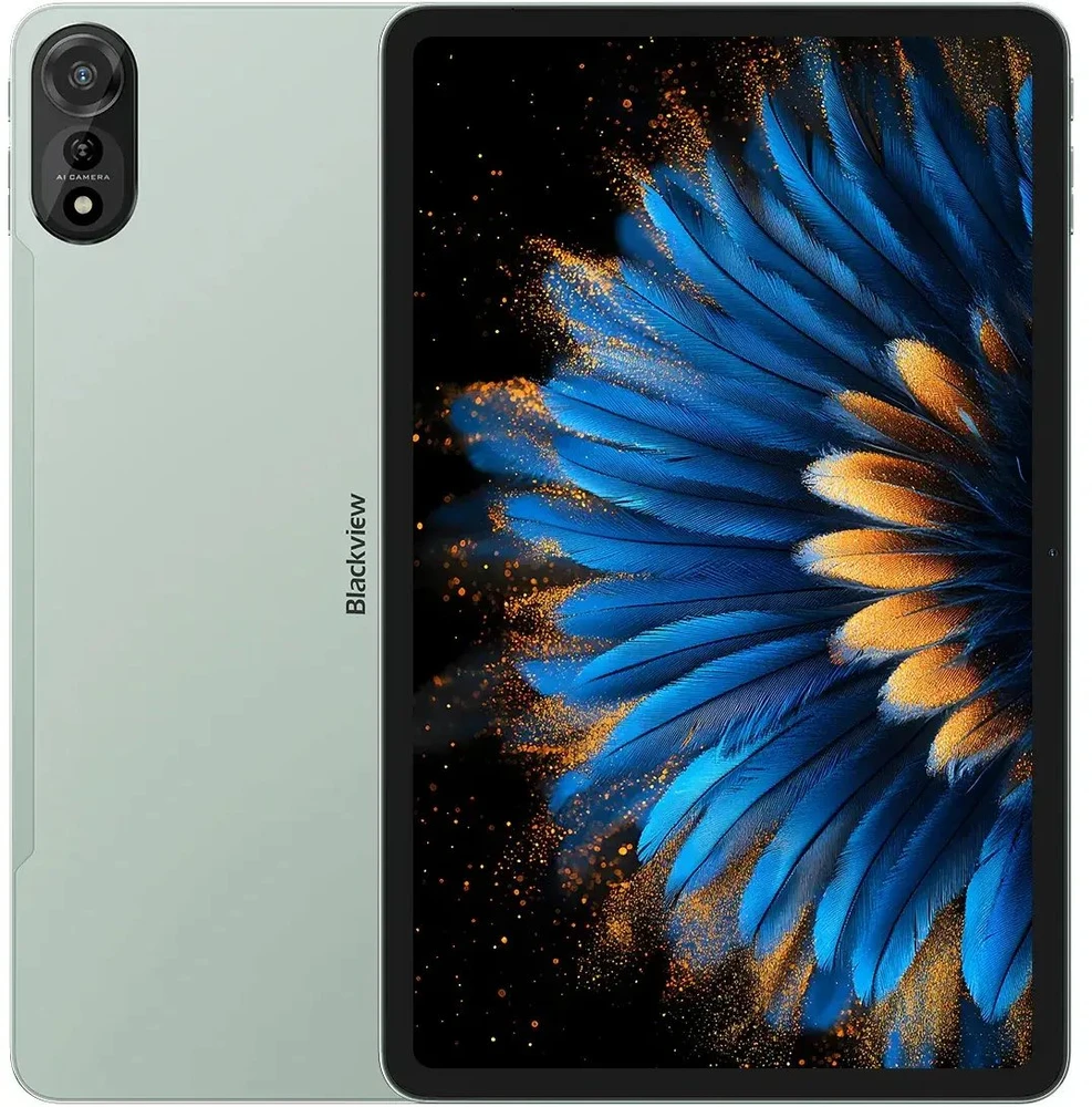 Planšetė Blackview MEGA 2 SET LTE 12 colių FHD+IPS 1200x2000 60Hz 12GB+256GB Unisoc T615 aštuonių branduolių 1.6GHz kamera Priekinė 8MP Galinė 16MP 9000mAh+Įkrovimas 18W Greitas / Kabelis Plėvelė Dėklas Rašiklis Pelė Klaviatūra EN Netflix HD Android 15 Ice Mėlyna
