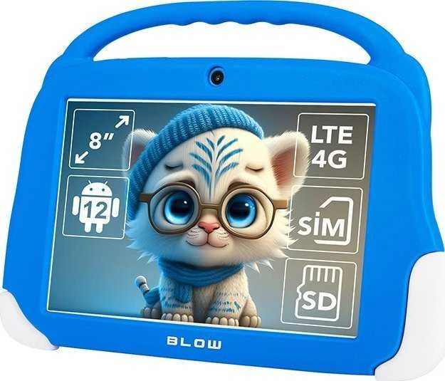 BLOW KidsTAB8 4G planšetinis kompiuteris 4/64GB mėlynas dėklas