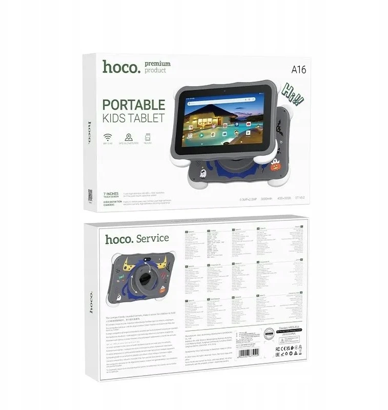 Planšetė for kids 7,0" 4GB/32GB Hoco HD Wi-Fi Android 12 A16 pilka