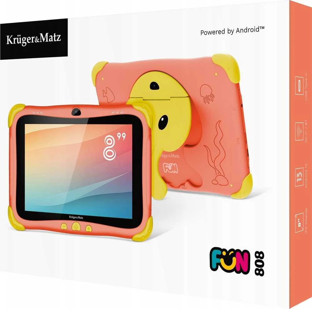 Planšetė Kruger & Matz FUN 808 raudonas planšetinis kompiuteris
