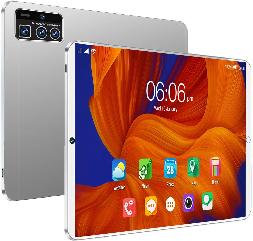 Tablet Planšetė Planšetė 4 GB + 64 GB „Android“ su „Wi-Fi“ „BT“ 10 colių, 500 mAh HD ekranas, 1280 * 800 SSD – ER1204