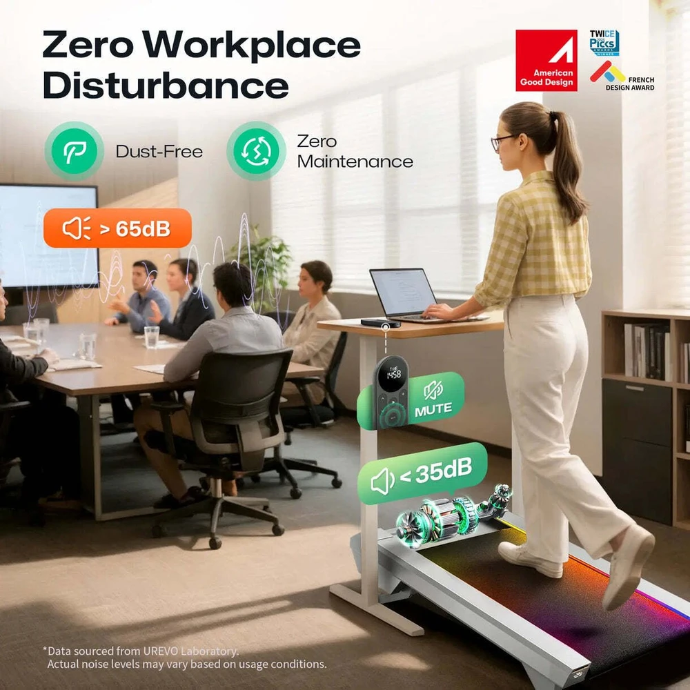UREVO CyberPad for Office išmanusis bėgimo takelis, pilkas